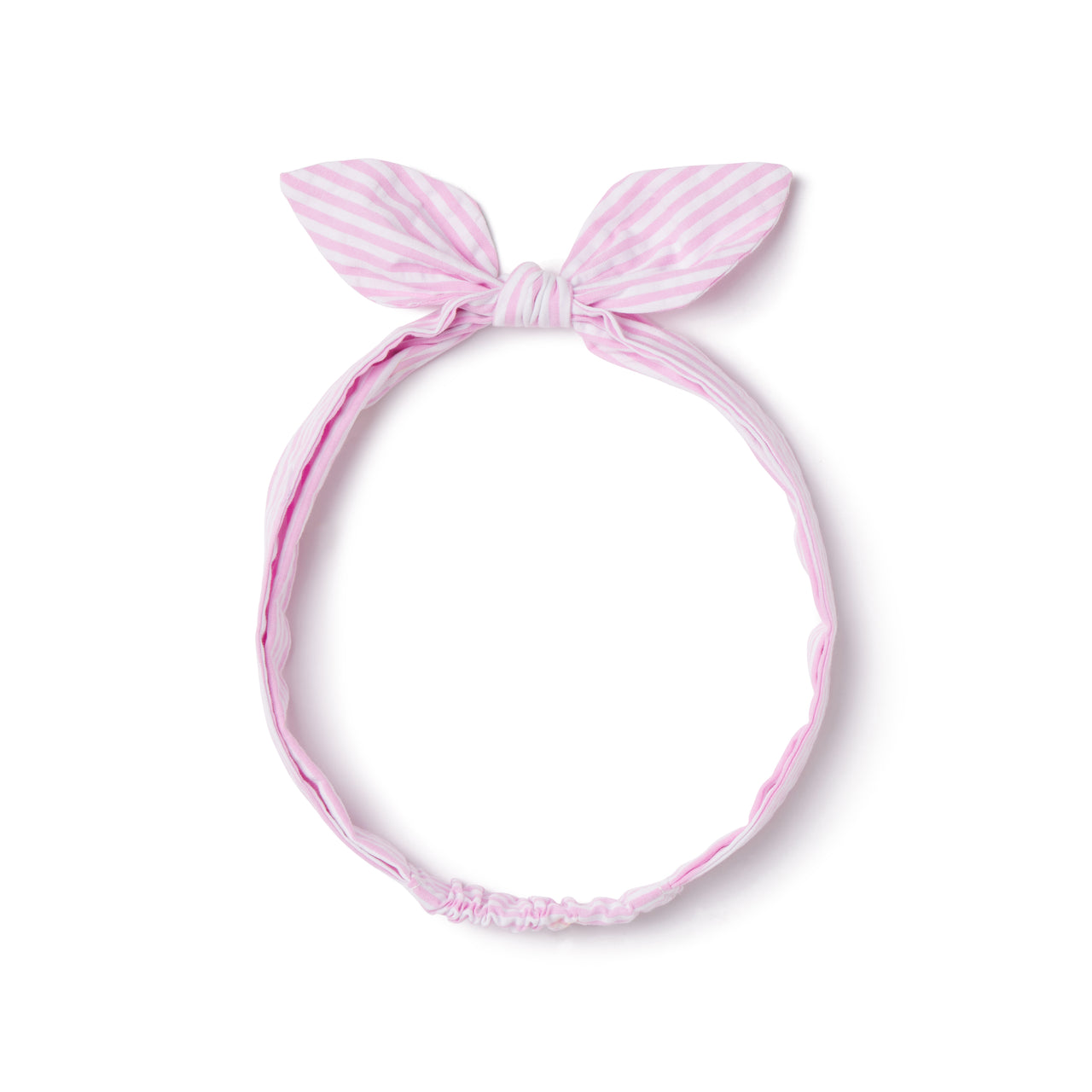 Tie Headband Pink and White Seersucker