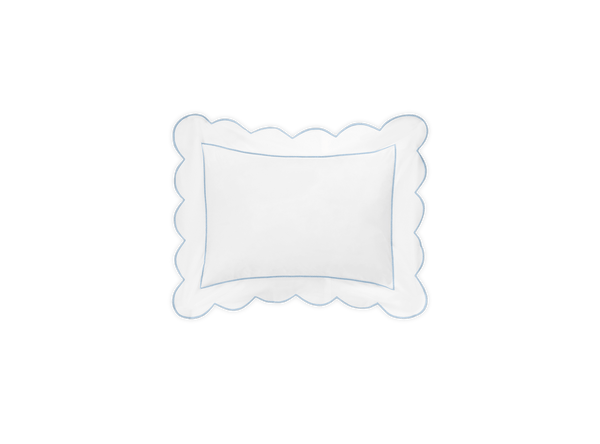 Scalloped Boudoir Pillow - Blue