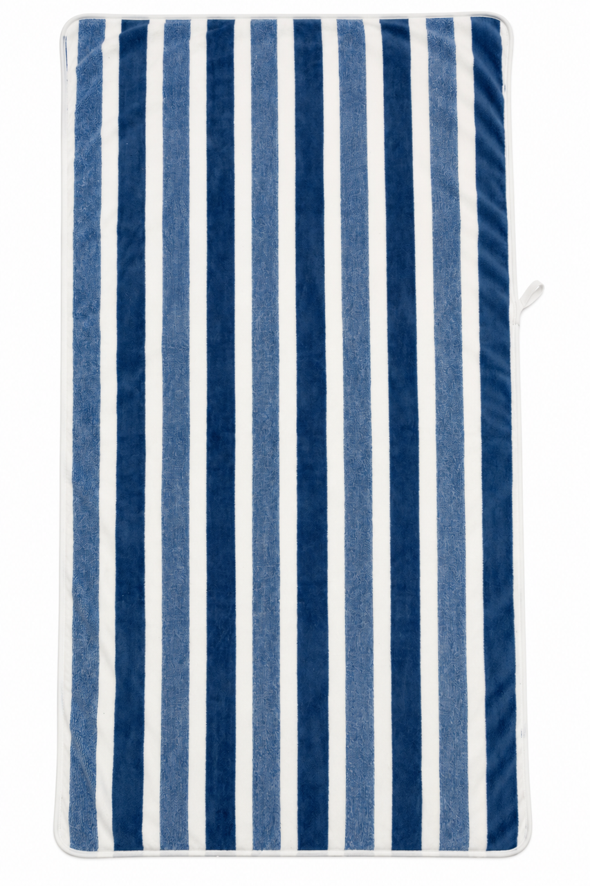Navy, Blue and White Beach Towel