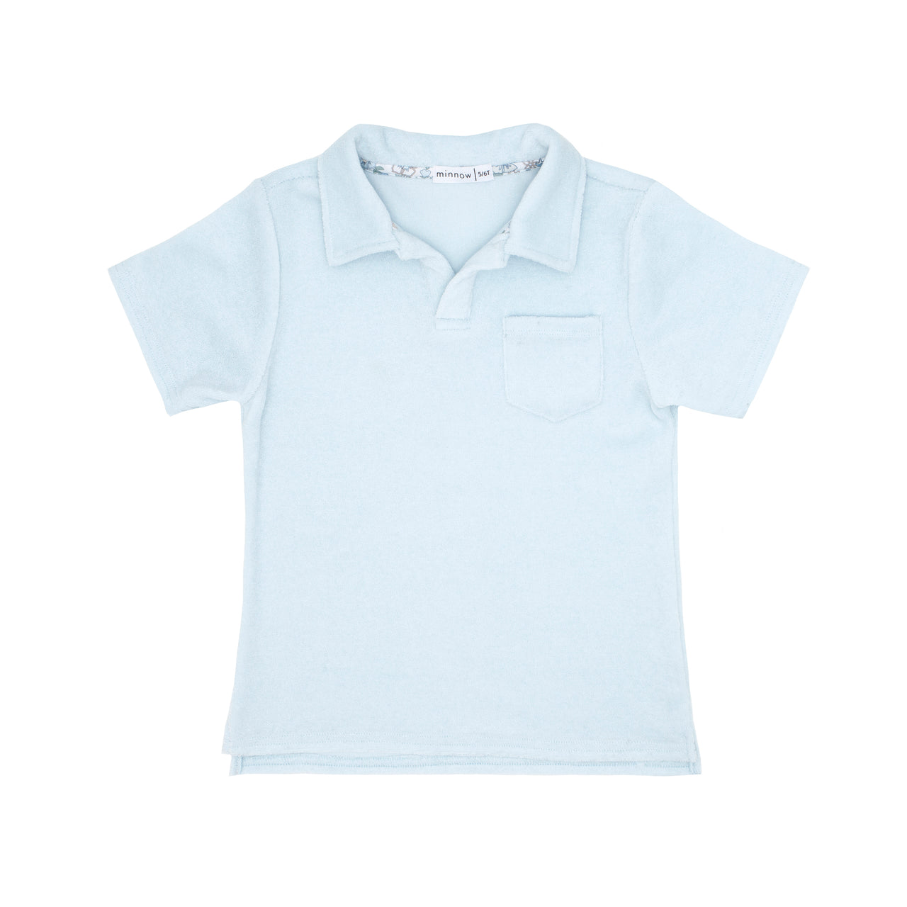 Blue French Terry Polo Shirt