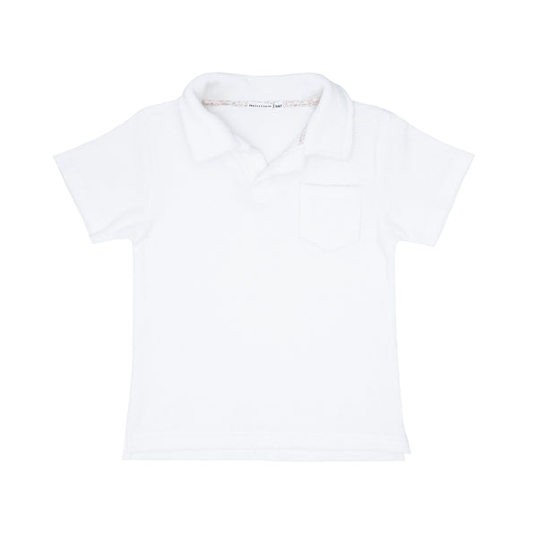 White French Terry Polo Shirt