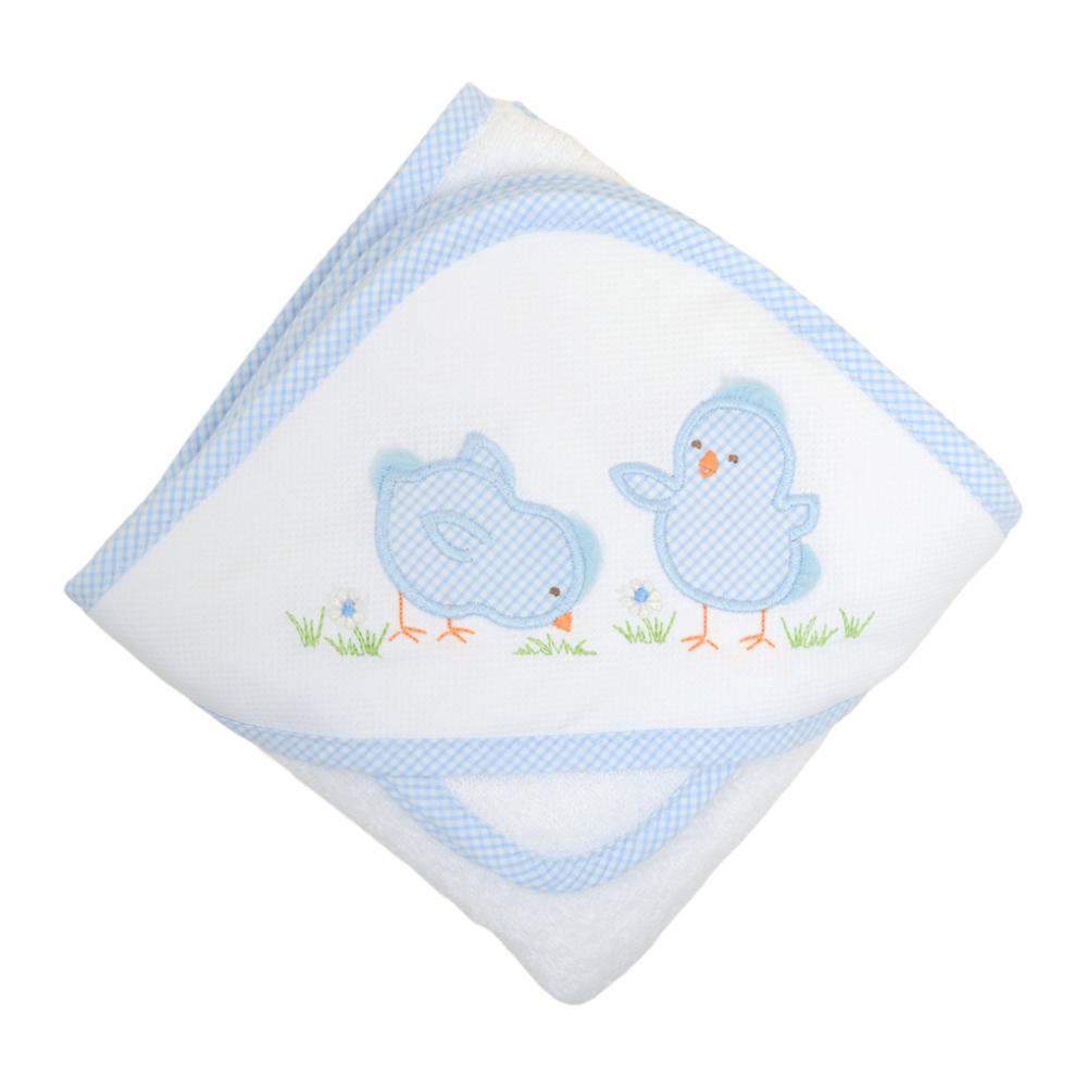 Blue Chick Hooded Towel & Washcloth Set