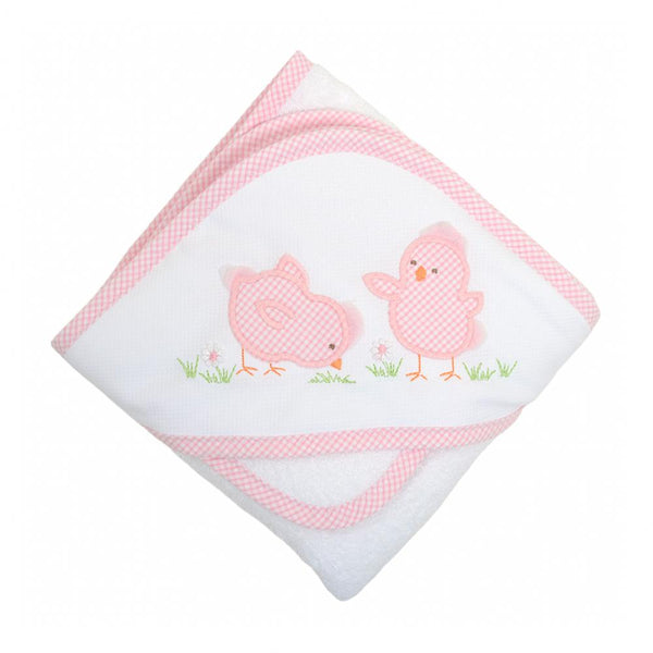 Pink Chick Hooded Towel & Washcloth Set