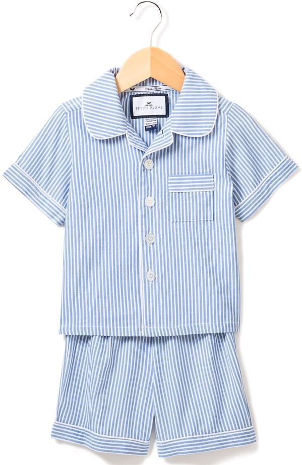 seersucker short set french blue