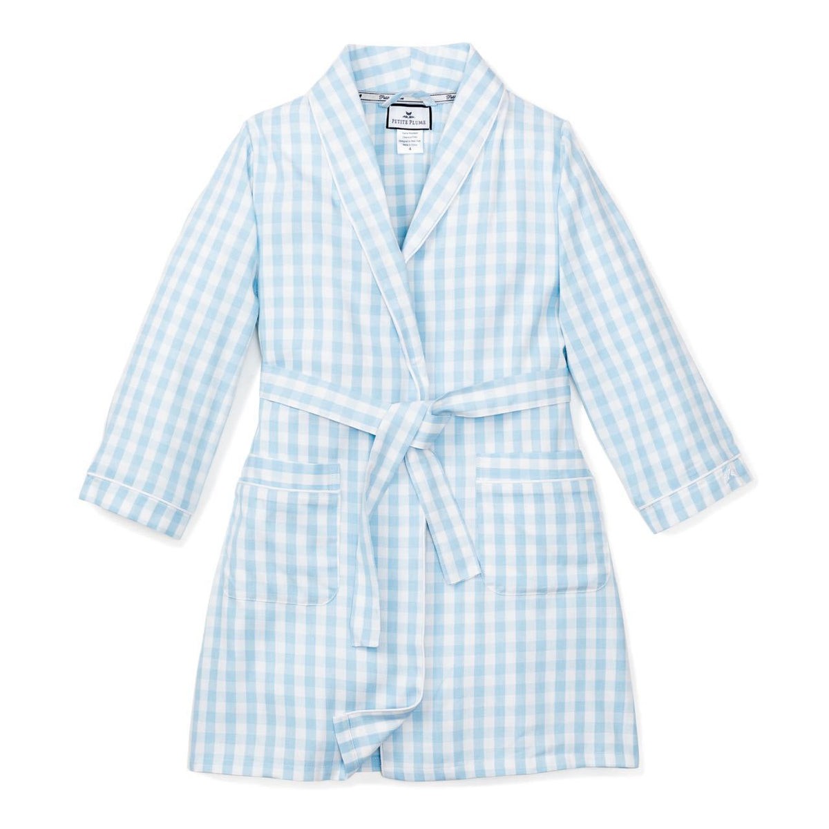Gingham Robe Light Blue Gingham Robe – The Monogram Mode