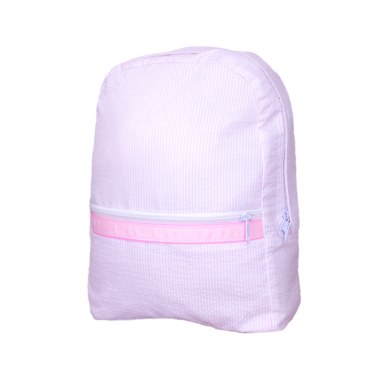 Pink Seersucker Large Backpack
