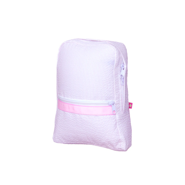 Pink Seersucker Small Backpack