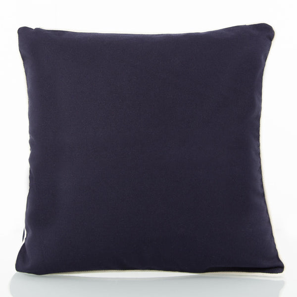 Baby Pillow Navy with Natural Trim