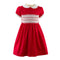 Red Classic Smocked Dress