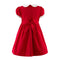 Red Classic Smocked Dress