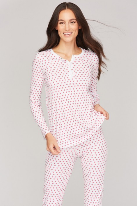 Adult Hearts Pyjama - Pink
