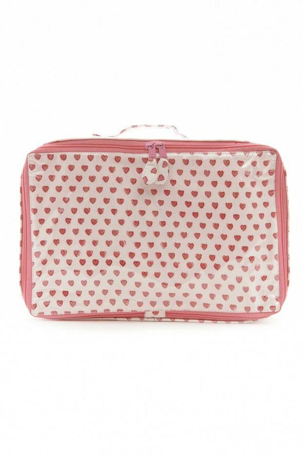 Mini Suitcase Hearts - Pink